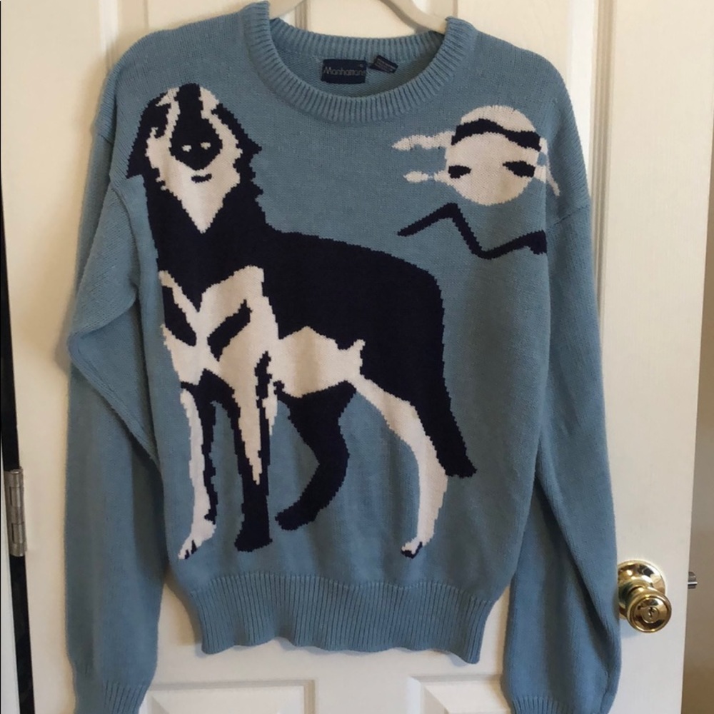 80s vintage Wolf Howling sweater SM